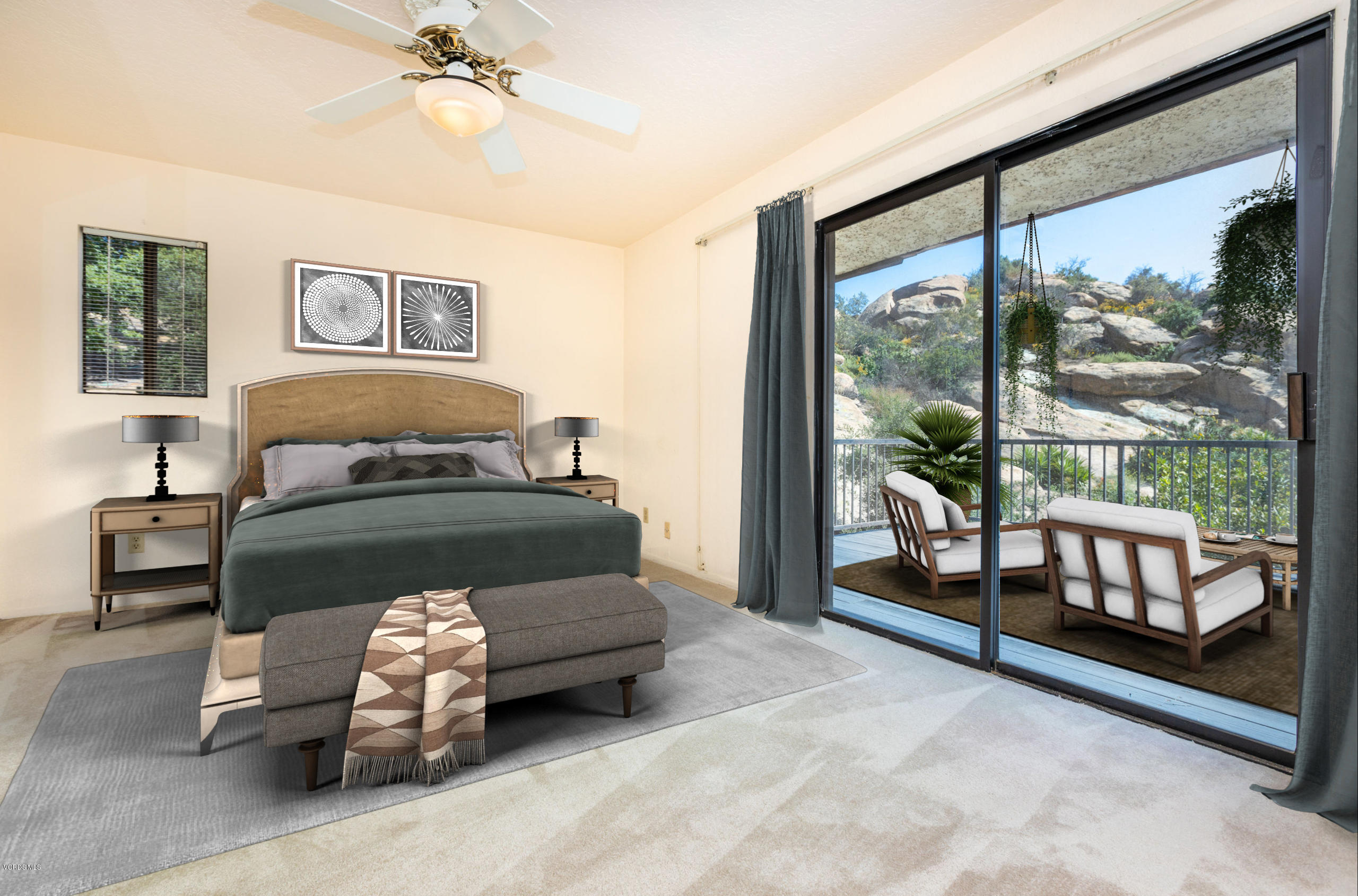 7240 Studio Road Canoga Park, CA 91304 - Photo 8 of 19 a bedroom with a bed and large window
