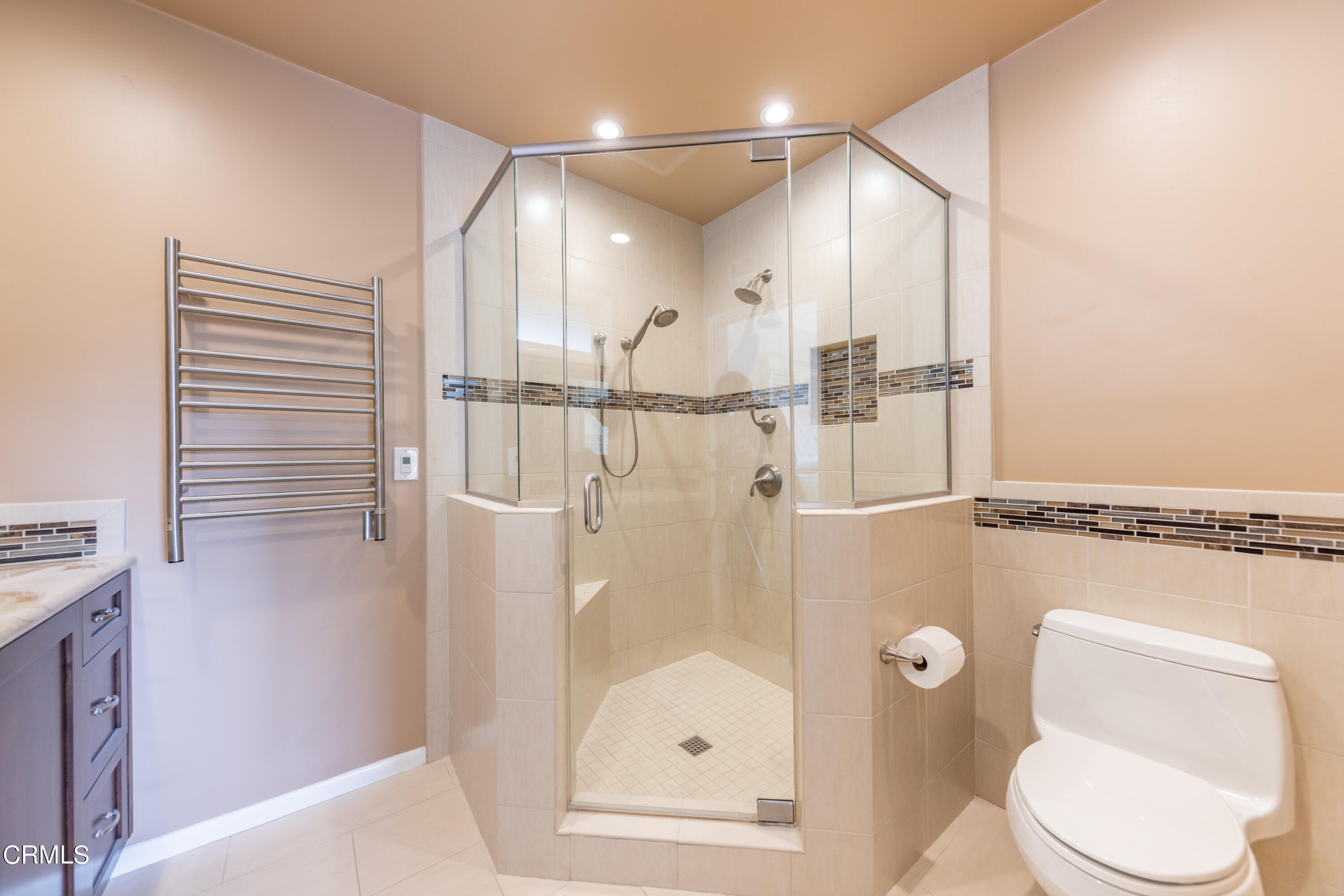 5028 Ramsdell Avenue La Crescenta, CA 91214 - Photo 17 of 29 a bathroom with a shower a toilet and sink