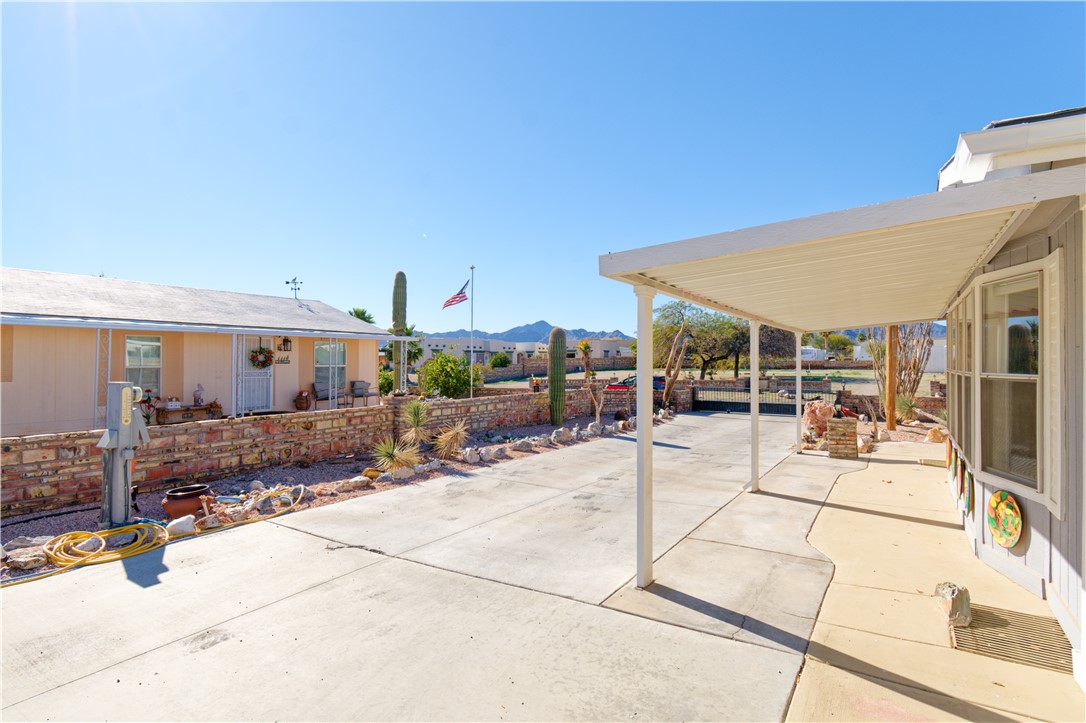 49603 Rainbow Avenue Quartzsite, AZ 85346 - Photo 32 of 44 View of patio featuring a mountain view