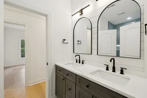 a view of an empty room with a projector