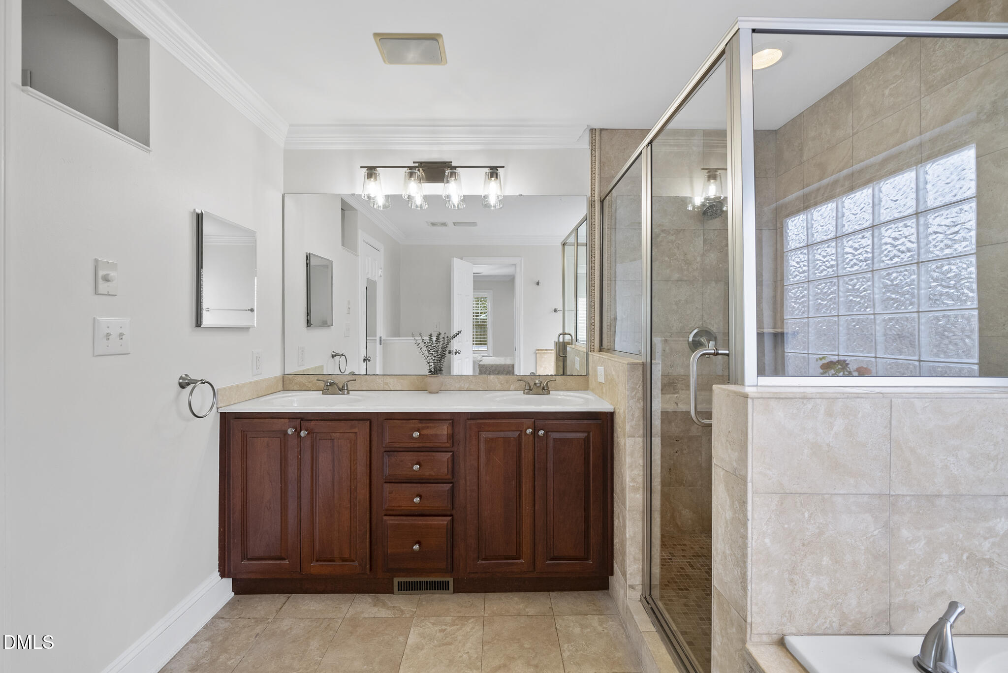 325 Morrison Avenue Raleigh, NC 27608 - Photo 18 of 42 a bathroom with a granite countertop sink mirror and double
