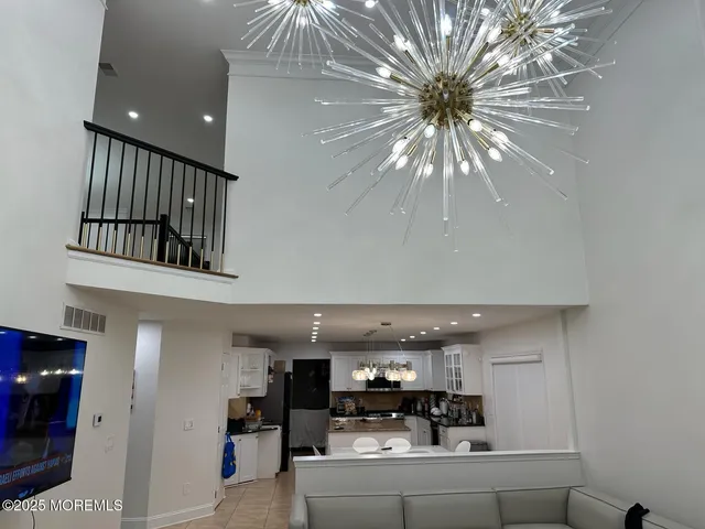 a view of a bathtub in a bathroom
