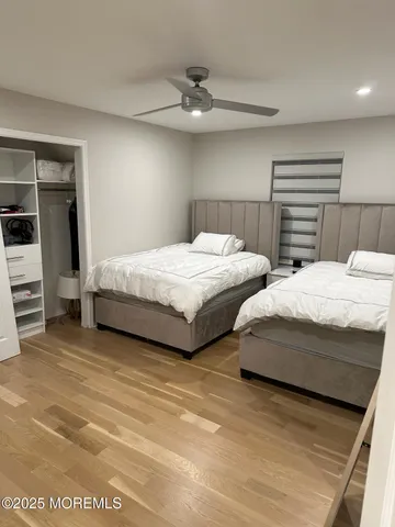 a garden view with a seating space