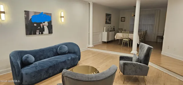 a living room with furniture and a couch