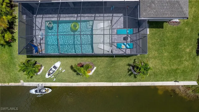 a view of outdoor space with a lake view