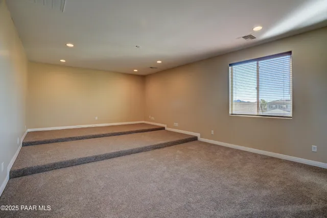an empty room with a workbench