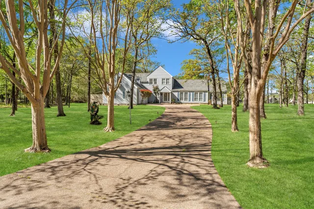 a view of a park with trees and a pathway