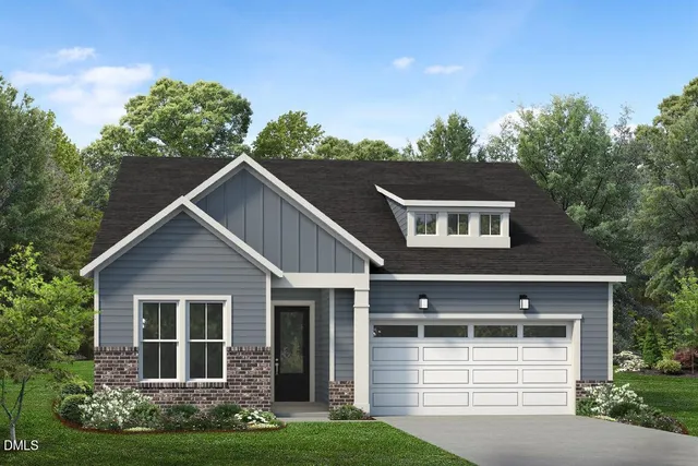 a house view with a garden space