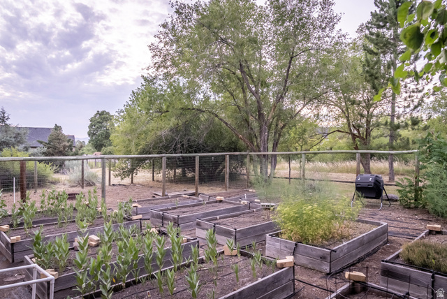 435 Canyon Road Millville, UT 84326 - Photo 67 of 113 Extensive garden area featuring multiple raised wooden planter beds