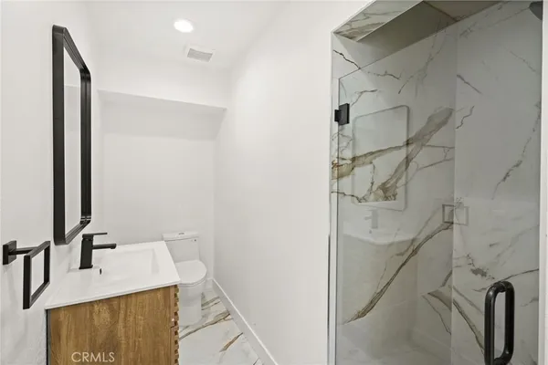 an empty room with closet
