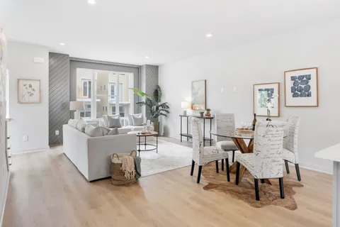 a living room with furniture