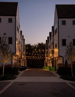 a view of a lake with a city