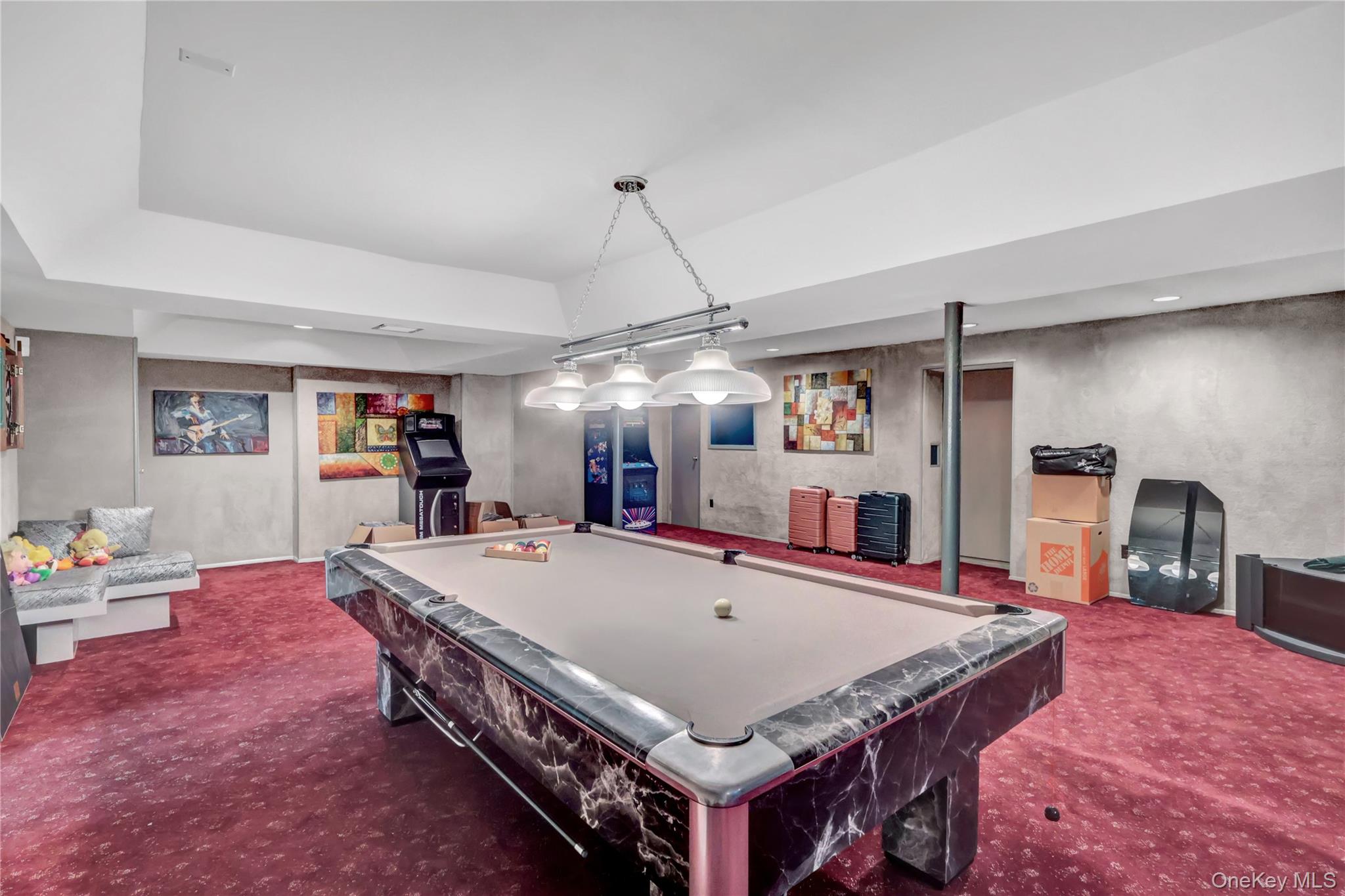 83 Cliff Road Port Jefferson, NY 11777 - Photo 35 of 50 Rec room with carpet flooring and billiards table