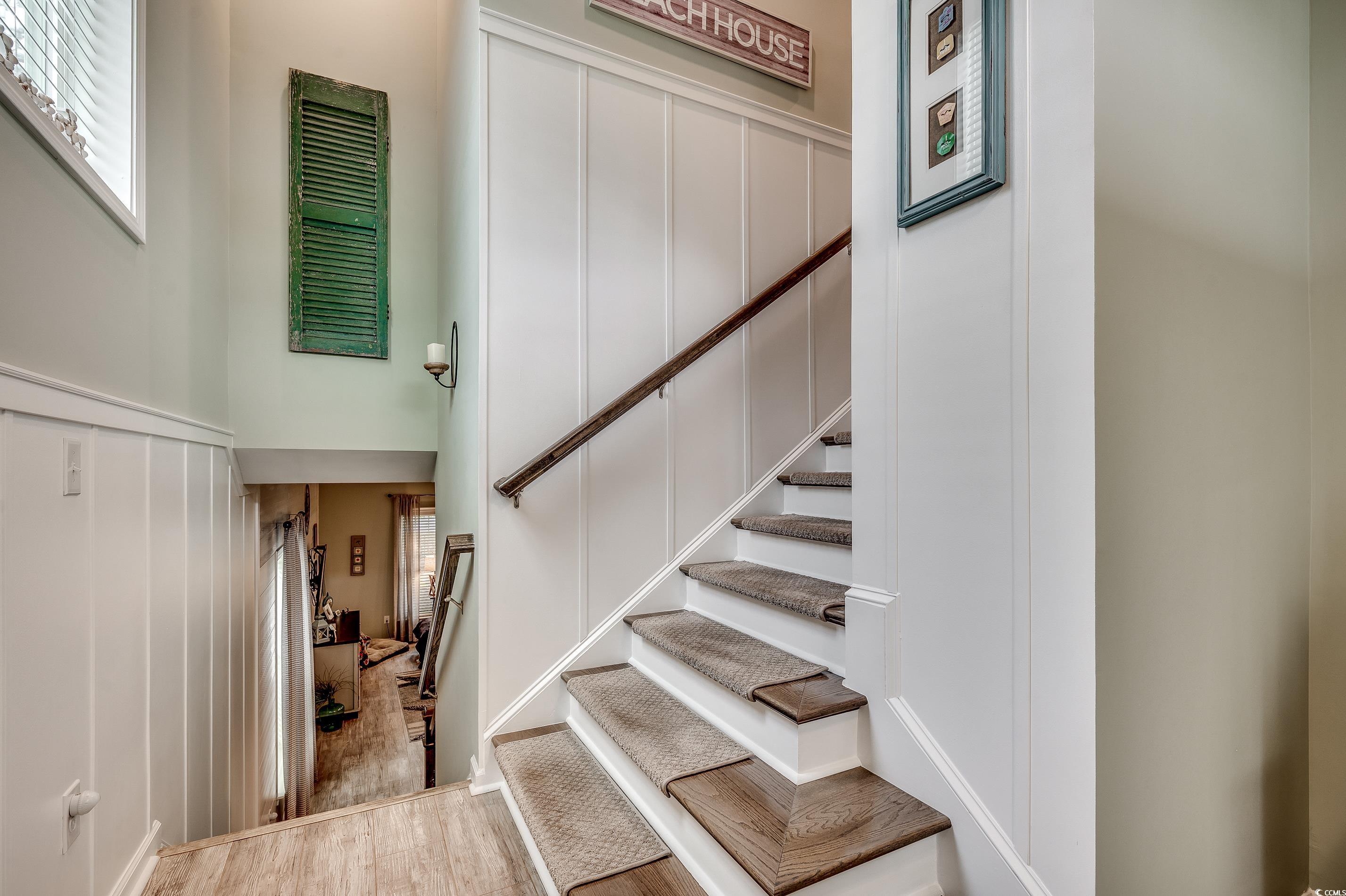 205 Splendor Circle Murrells Inlet, SC 29576 - Photo 20 of 40 Stairway with a decorative wall and wood finished