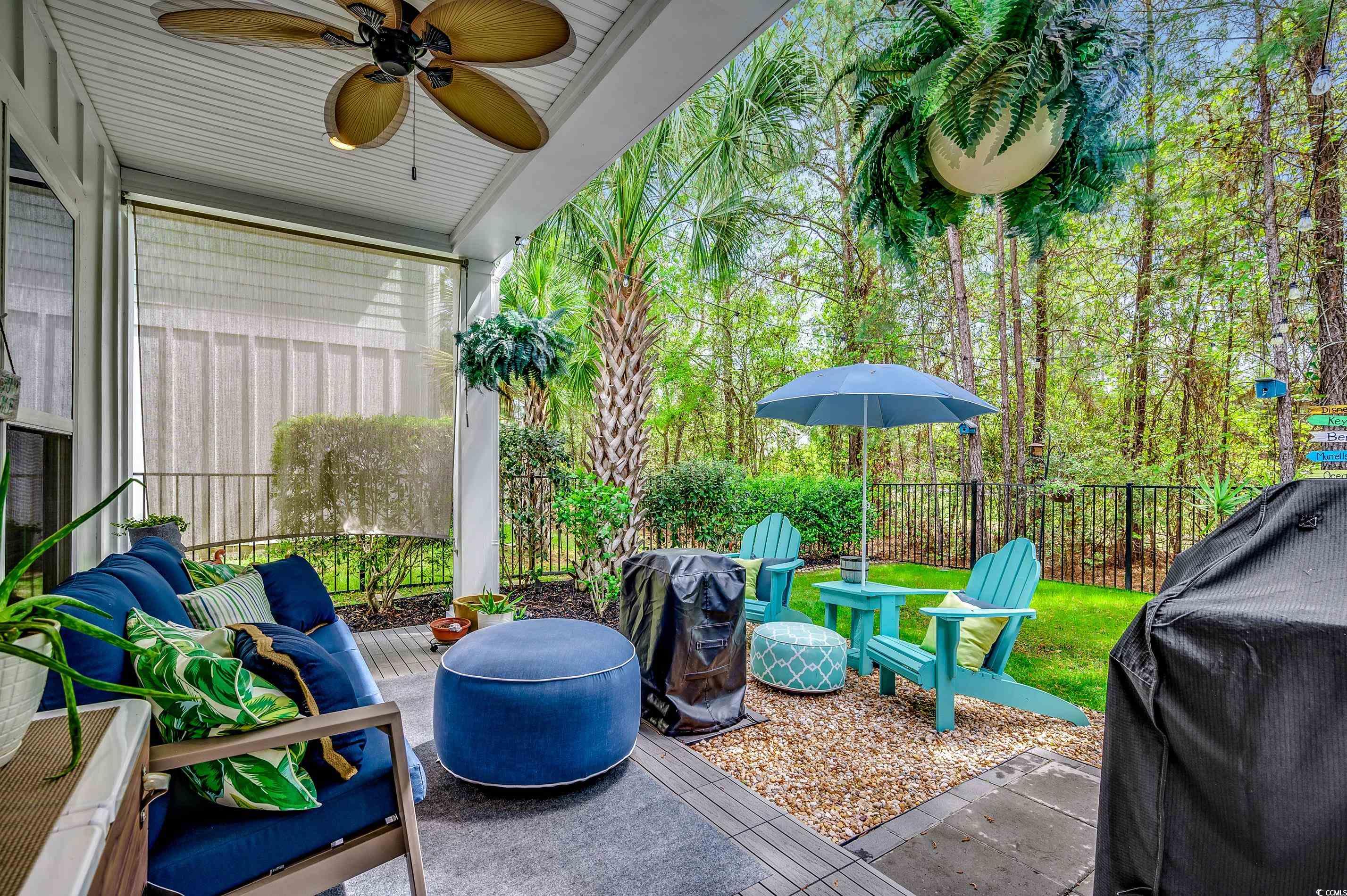 205 Splendor Circle Murrells Inlet, SC 29576 - Photo 30 of 40 View of patio with a grill, fence, and a ceiling f