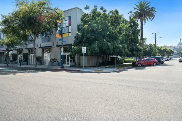a car parked in front of a building