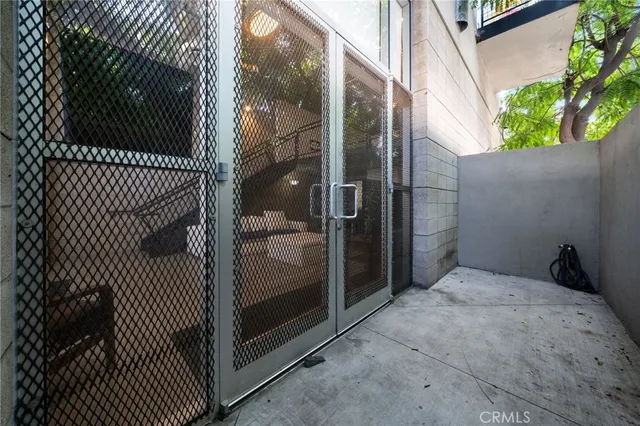 a view of a door and a balcony