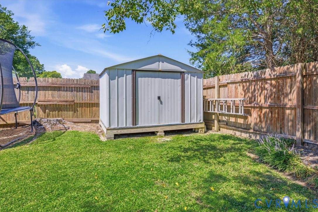 7900 Valencia Road Chesterfield, VA 23832 - Photo 27 of 37 Enclosed backyard featuring a metal storage shed,
