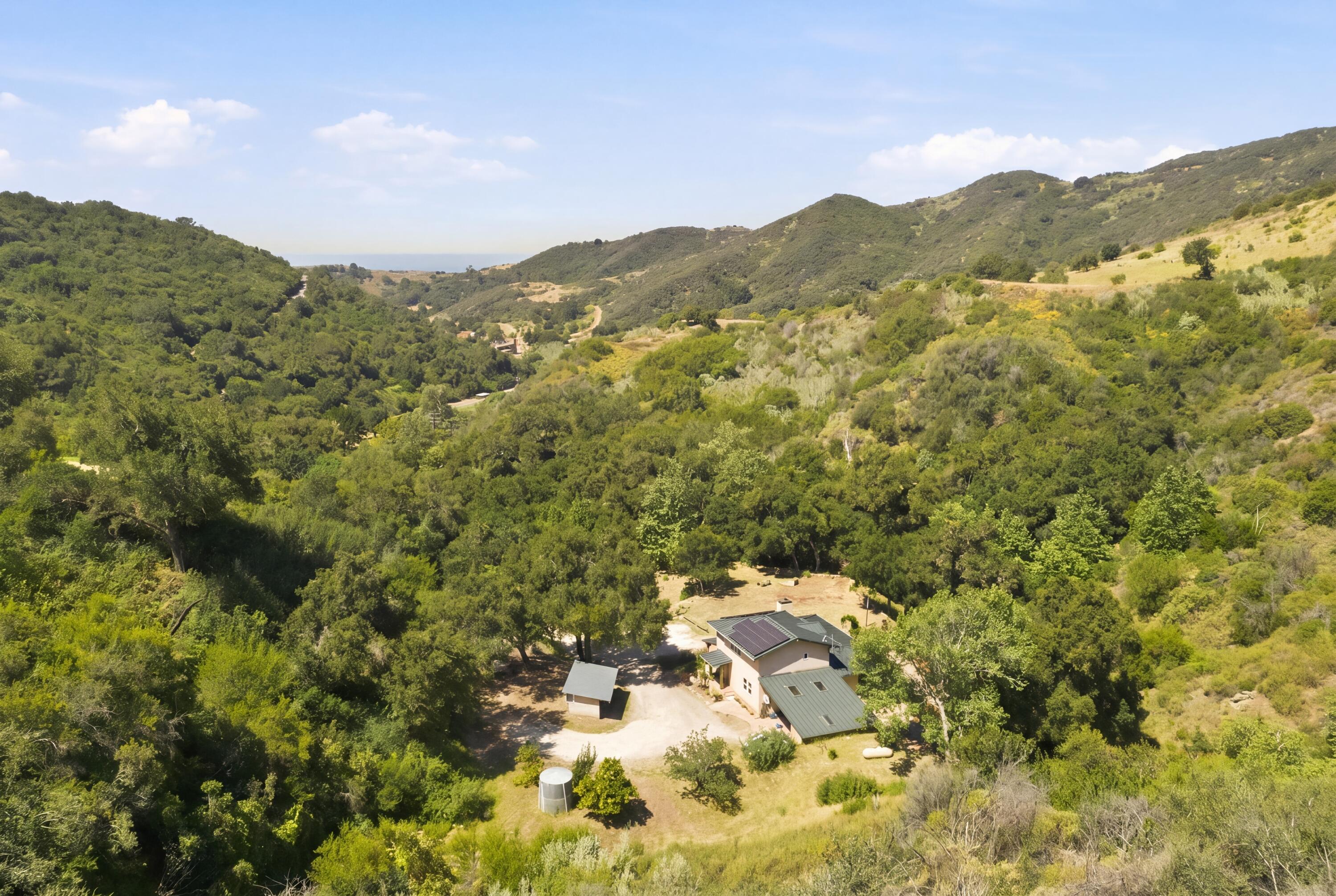 1743 San Marcos Pass Road Santa Barbara, CA 93105 - Photo 36 of 56 Aerial - Looking Down Canyon