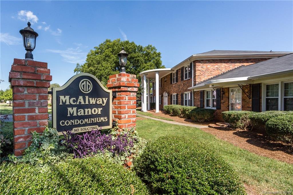 920 McAlway Road, Unit C Charlotte, NC 28211 - Photo 4 of 27 a view of a house with a yard and potted plants