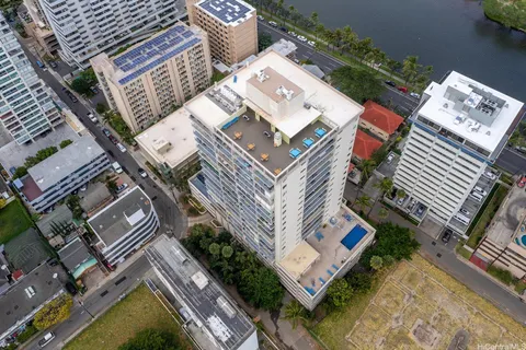 an aerial view of a house