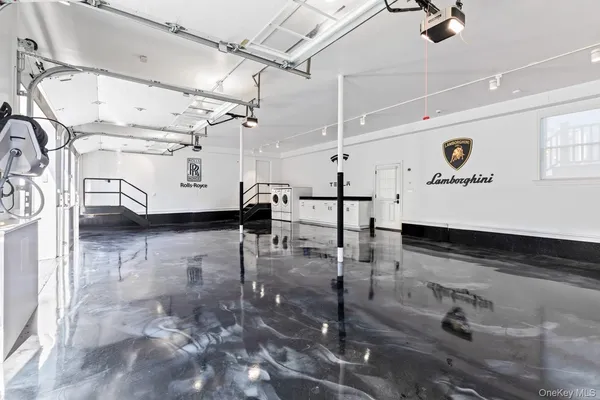 a lake view with boat and palm trees