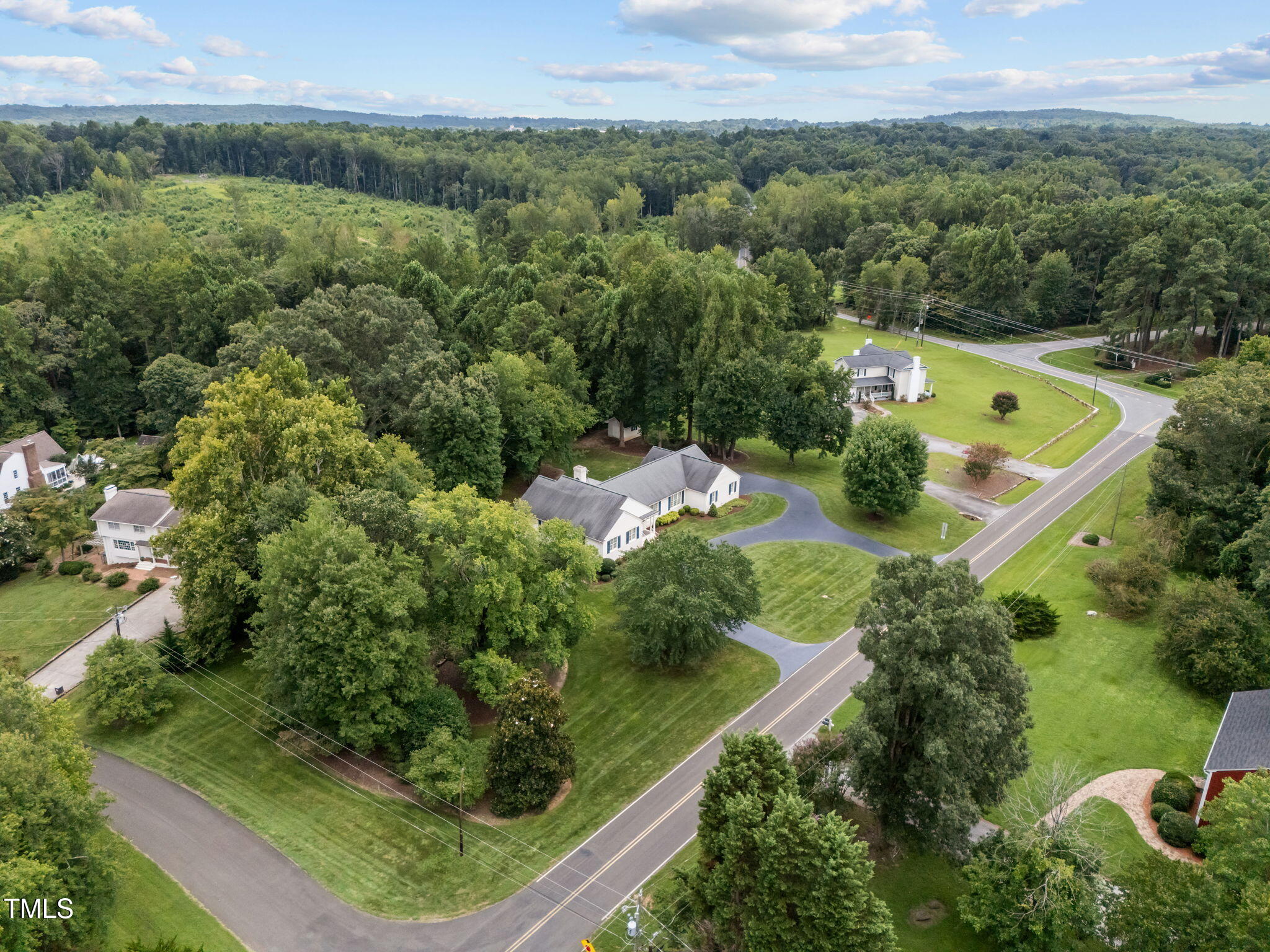 74 Alleghany Drive Roxboro, NC 27573 - Photo 62 of 62 an aerial view of residential houses with outdoor space and trees