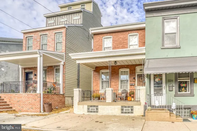 front view of a brick building