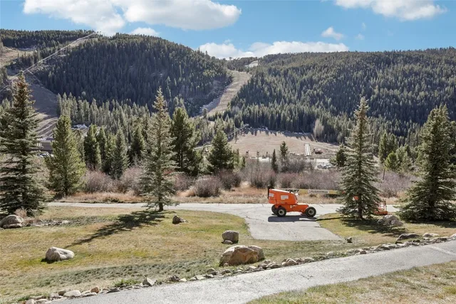 a backyard of a house with trees and houses