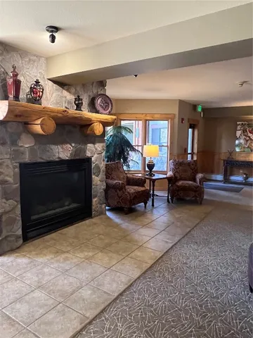 a view of a garage with storage