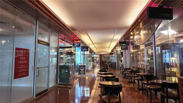 a outdoor space with lots of furniture and shower