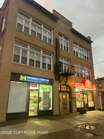 a front view of a building