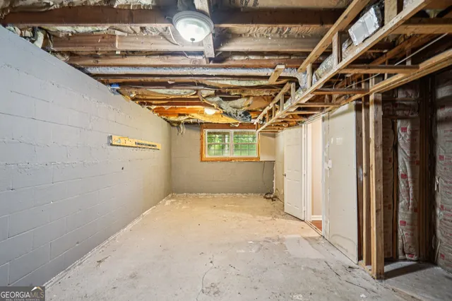 a view of balcony with wooden floor
