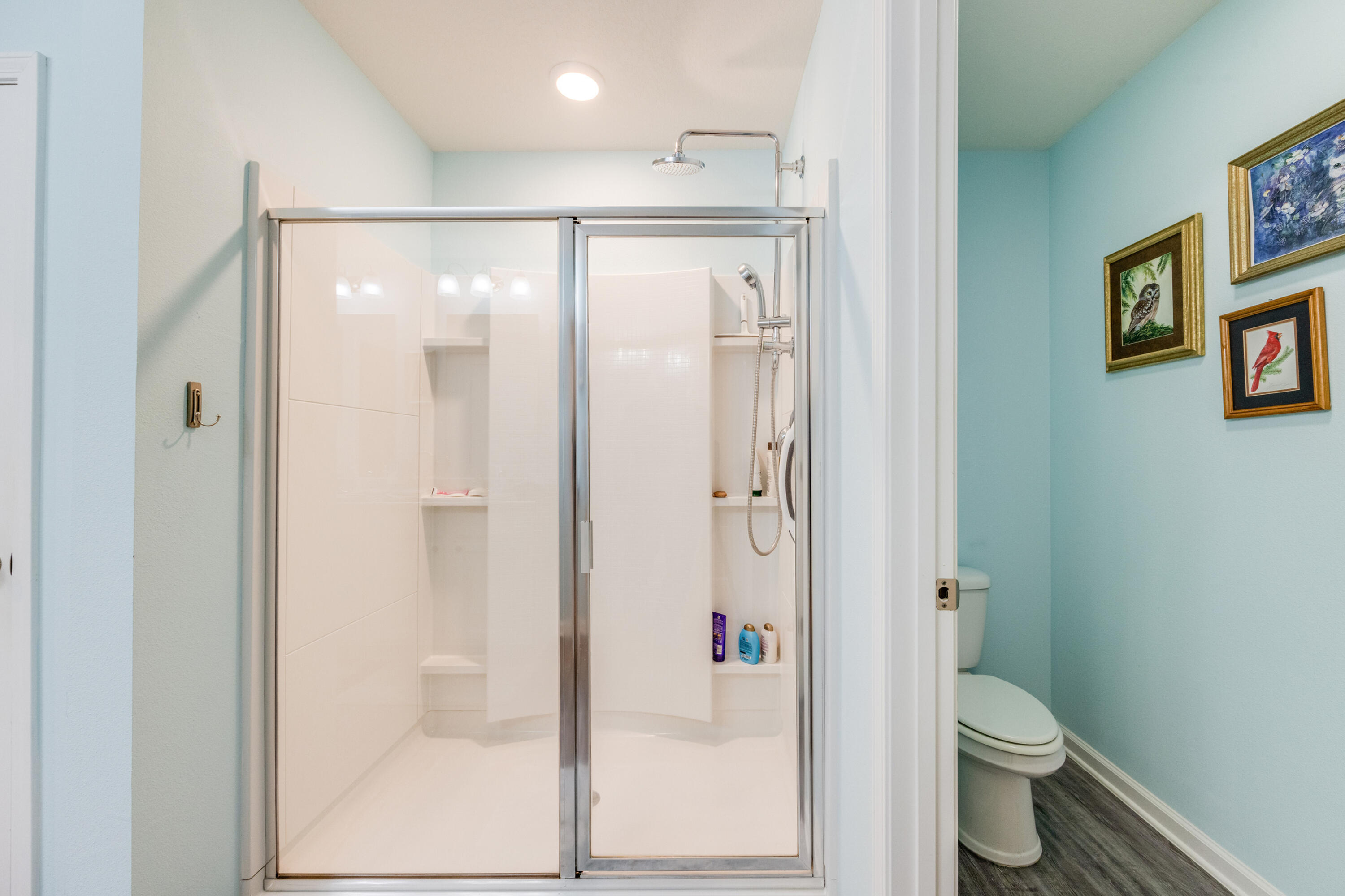 340 Merlin Court Crestview, FL 32539 - Photo 30 of 63 a bathroom with a shower a toilet and a sink