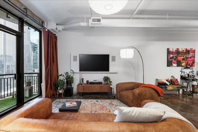 a living room with furniture