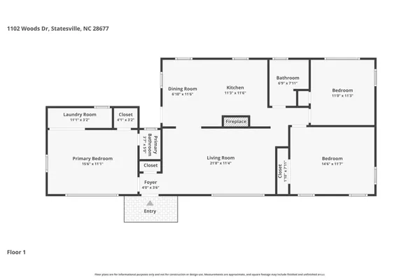 $1,750 | 1102 Woods Drive, Statesville, NC 28677