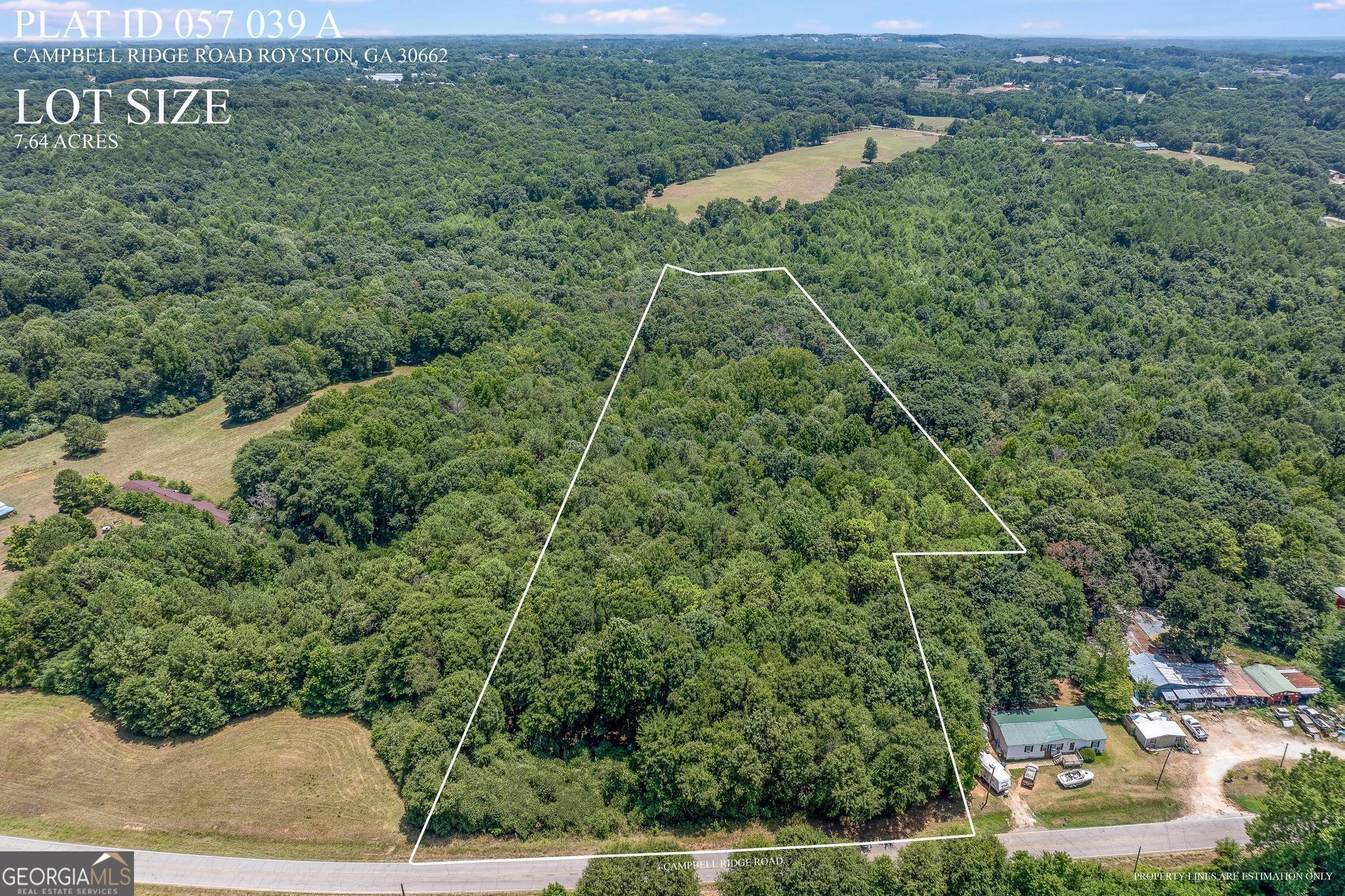 0 Campbell Ridge Road, Unit LOT A Royston, GA 30662 - Photo 1 of 1 an aerial view of a house with a yard