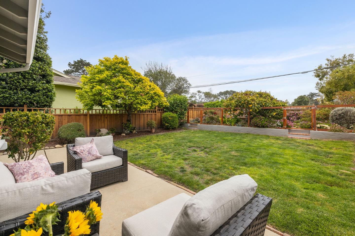 26571 Oliver Road Carmel, CA 93923 - Photo 41 of 63 a view of backyard with seating area and green space