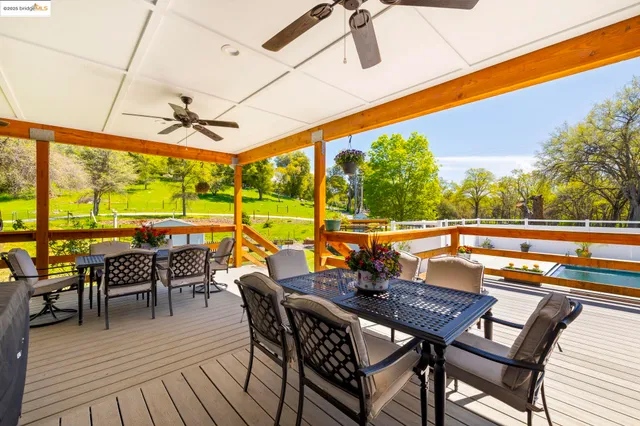 a view of swimming pool with seating area