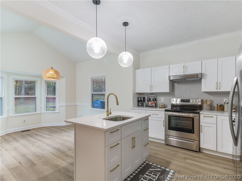 6915 South Staff Road Fayetteville, NC 28306 - Photo 10 of 23 a kitchen with a sink cabinets and window