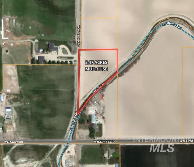 Tbd Homestead Road Homedale, ID 83628 - Photo 1 of 1 Aerial view of property's location featuring property parcel outlined