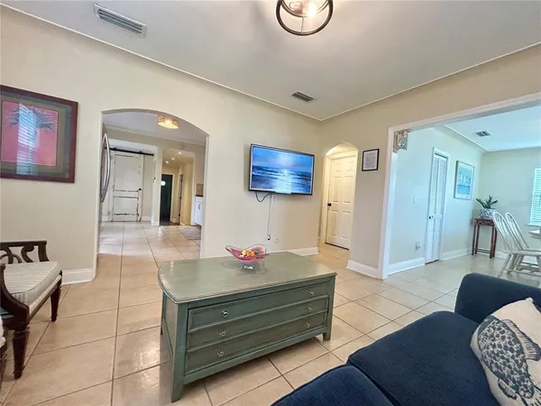 a living room with furniture