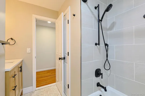 a bathroom with a shower