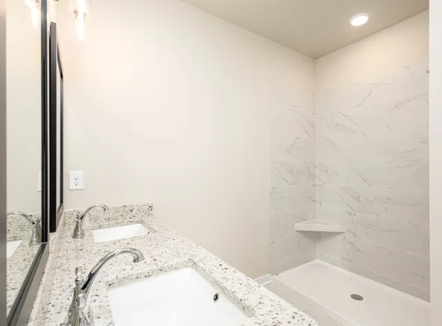 a bathroom with a sink and a bathtub