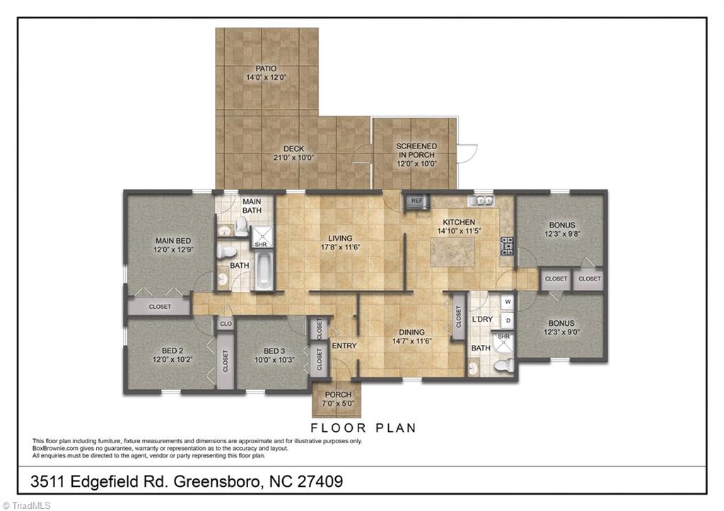 3511 Edgefield Road Greensboro, NC 27409 - Photo 16 of 16 Floor Plan