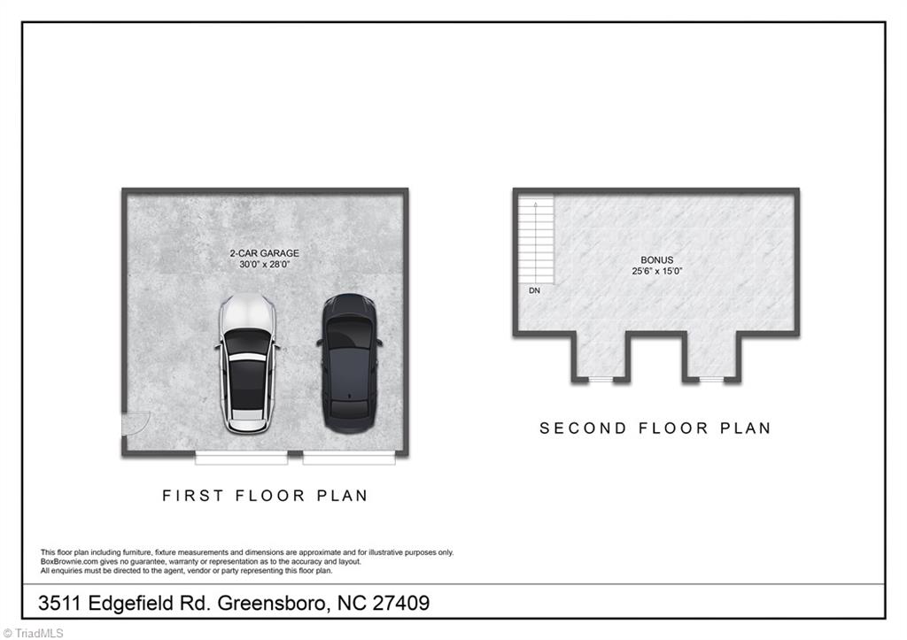 3511 Edgefield Road Greensboro, NC 27409 - Photo 2 of 16 Detached 2 car garage with bonus room that is heated/cooled