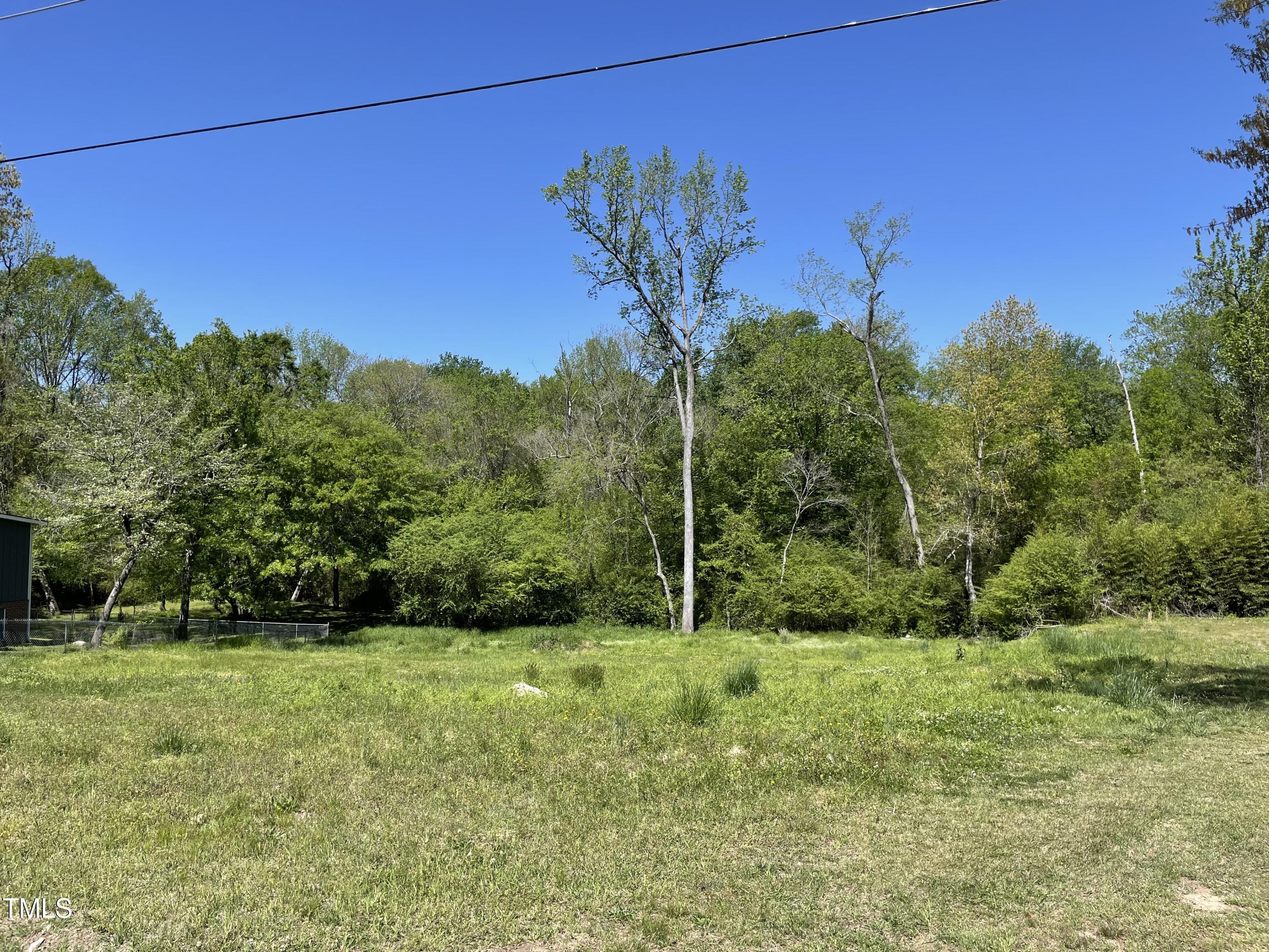 a view of a yard with an tree