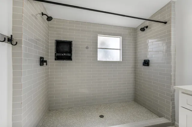 a bathroom with a shower