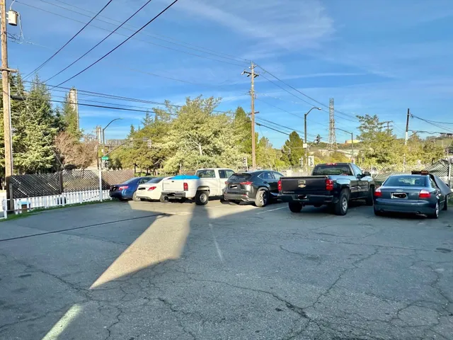 a view of a cars parked in a parking lot