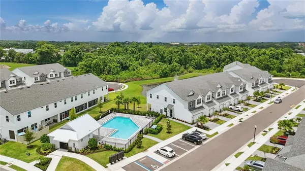 an aerial view of a city